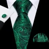 Barry Wang Green Tie Paisley Necktie Handkerchief Cufflinks Set sold by Barrywang