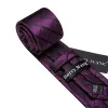 Barry. Wang Dark Purple Tie Black Checkered Men's Wedding Necktie Set sold by Barrywang