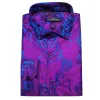 Barry. Wang Dark Purple Blue Paisley Men's Windsor Collar Dress Shirt sold by Barrywang