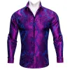 Barry. Wang Dark Purple Blue Paisley Men's Windsor Collar Dress Shirt sold by Barrywang