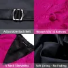 Barry. Wang Deep Pink Paisley Wedding Vest V-Neck Silk Suit Waistcoat sold by Barrywang
