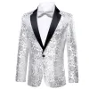Barry.wang Men's Shirt White Floral Notched Collar Suit Jacket sold by Barrywang