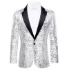 Barry.wang Men's Shirt White Floral Notched Collar Suit Jacket sold by Barrywang