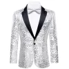 Barry.wang Men's Shirt White Floral Notched Collar Suit Jacket sold by Barrywang