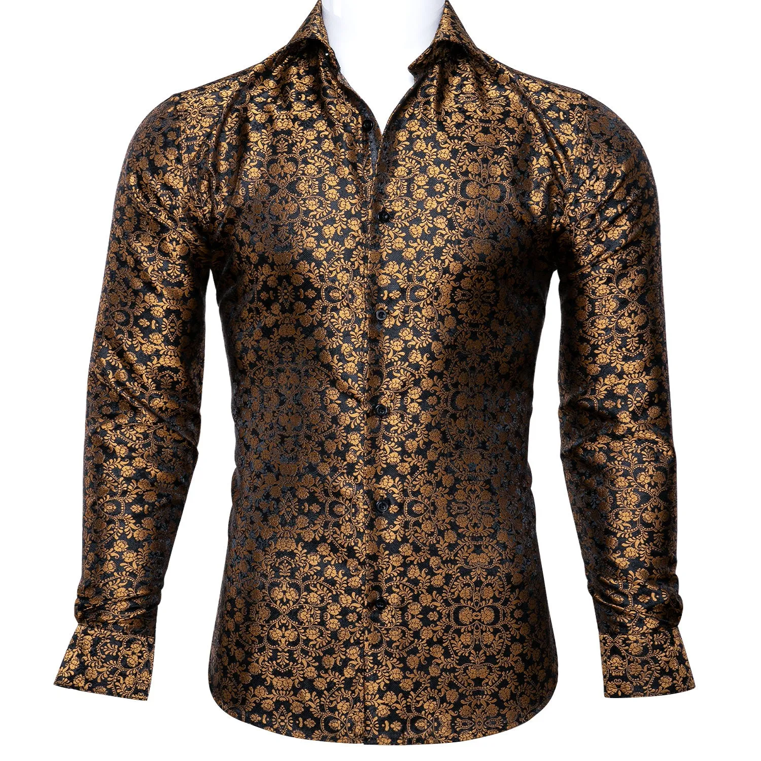 Barry.wang Novelty Brown Floral Shirt sold by Barrywang