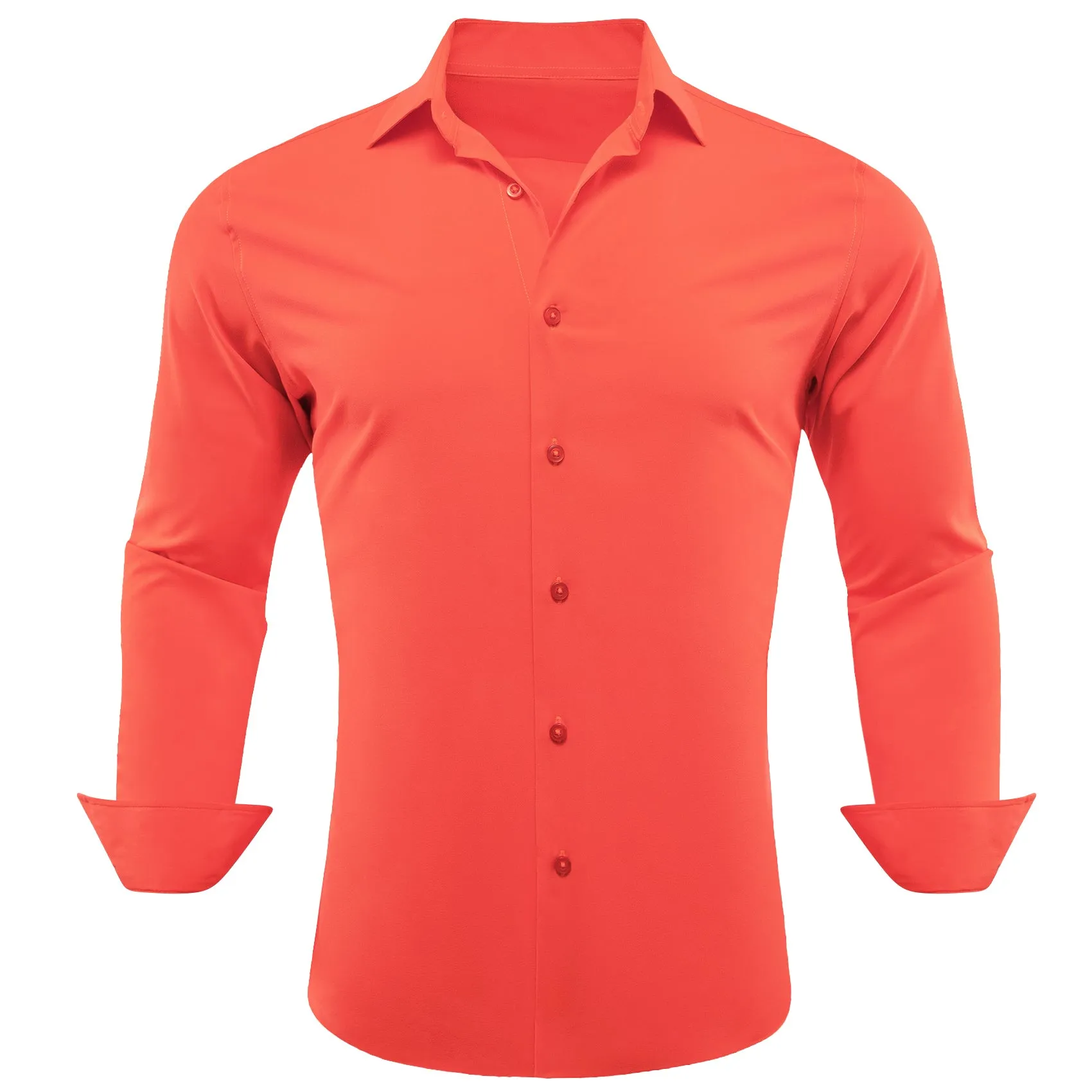 Barry.wang Persimmon Solid Silk Shirt sold by Barrywang product image thumbnail 3