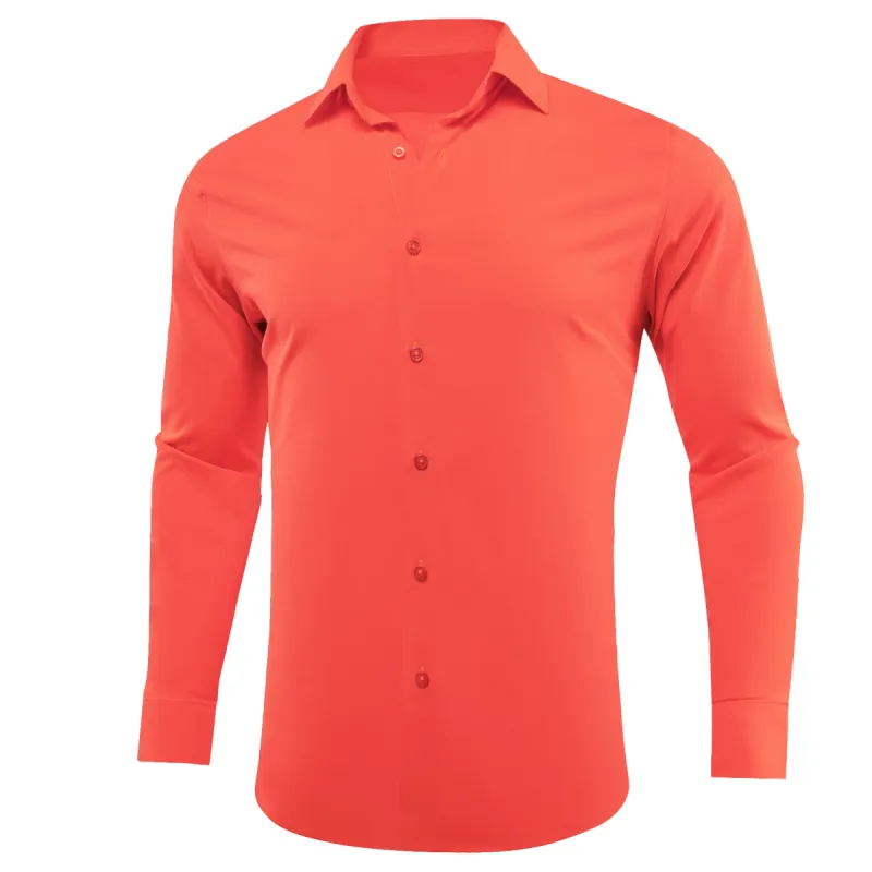 Barry.wang Persimmon Solid Silk Shirt sold by Barrywang