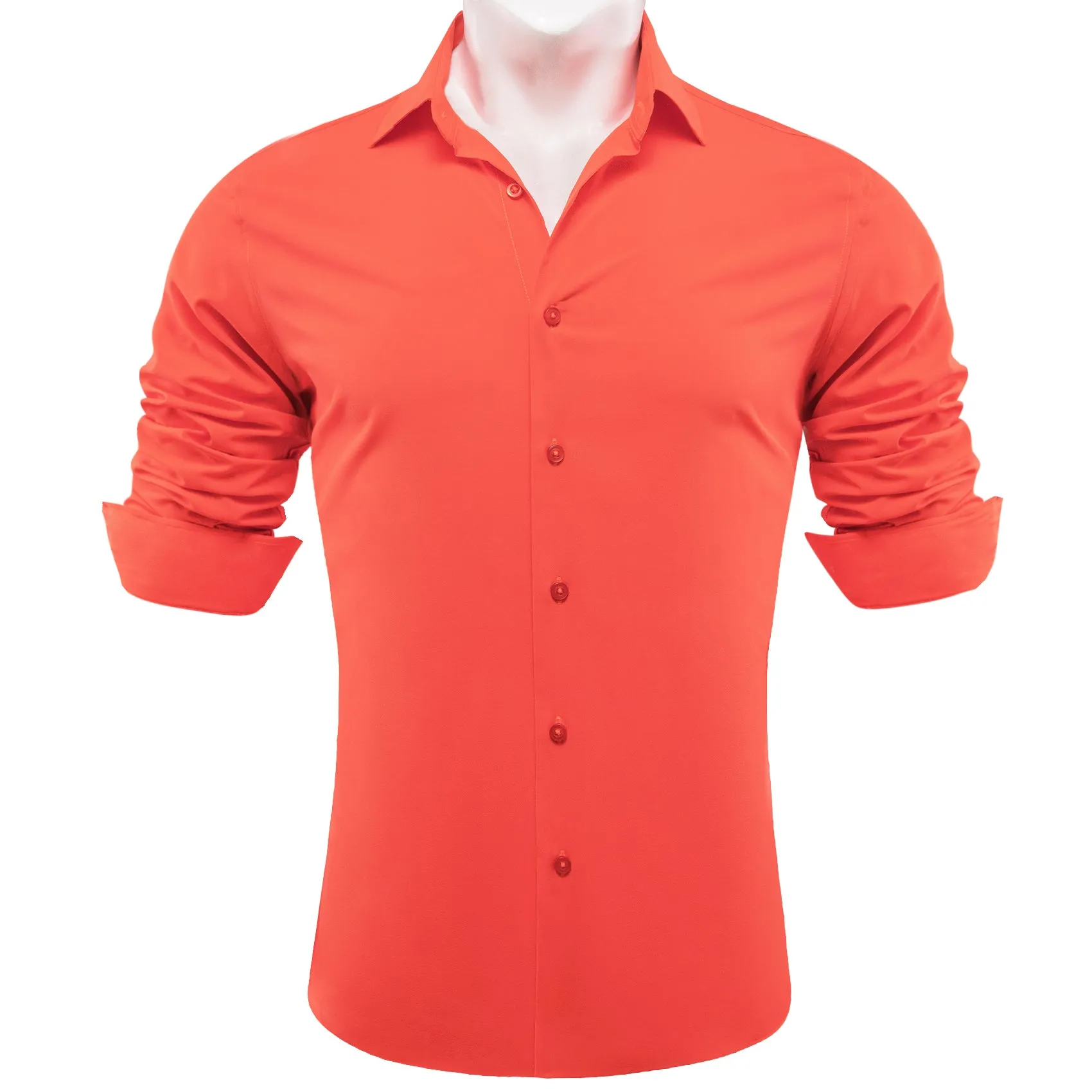 Barry.wang Persimmon Solid Silk Shirt sold by Barrywang product image thumbnail 5