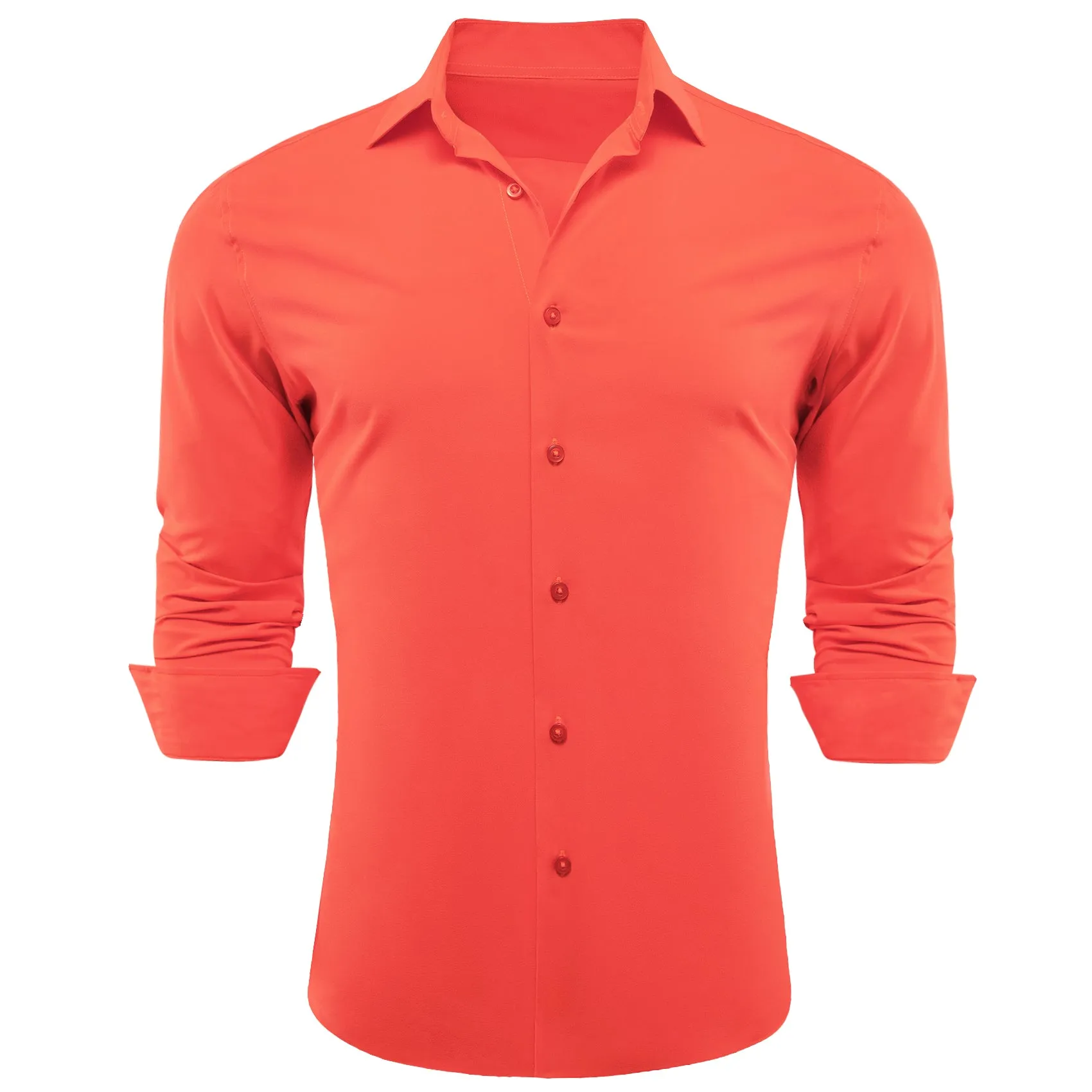 Barry.wang Persimmon Solid Silk Shirt sold by Barrywang product image thumbnail 4
