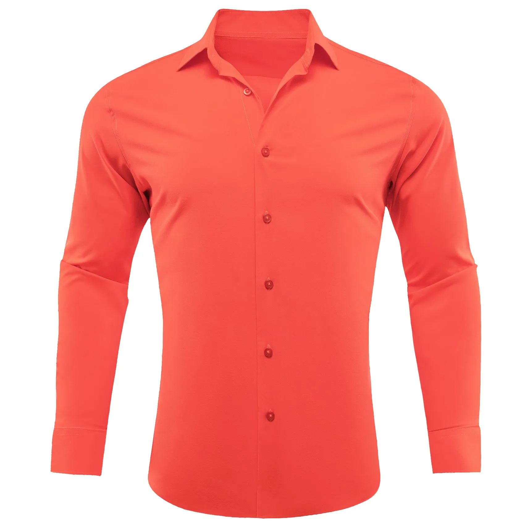 Barry.wang Persimmon Solid Silk Shirt sold by Barrywang product image thumbnail 2