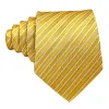 Barry Wang Yellow White Silk Striped Tie Pocket Square Cufflinks Set sold by Barrywang