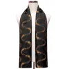 Barry Wang Silk scarf Luxury Black Golden Paisley Scarf sold by Barrywang