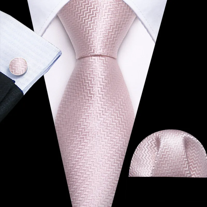 Barry Wang Lavender blush Pale Pink Silk 63 Inches Extra Long Tie Set sold by Barrywang