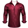 Barry. Wang Dark Red Shirts Men's Paisley Long Sleeve Silk Dress Shirt sold by Barrywang
