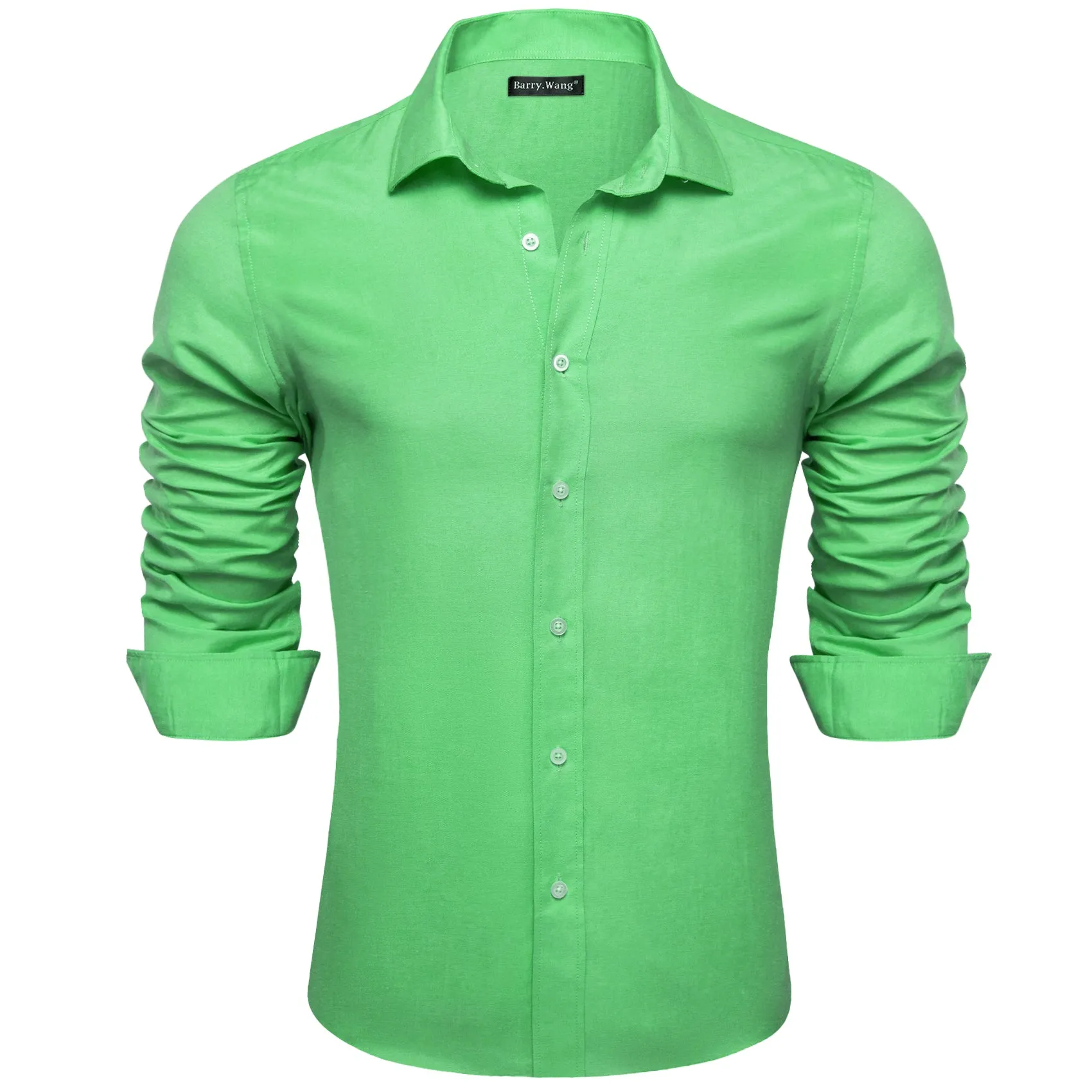 Barry.wang Cobalt Green Solid Men's Shirt sold by Barrywang product image thumbnail 3