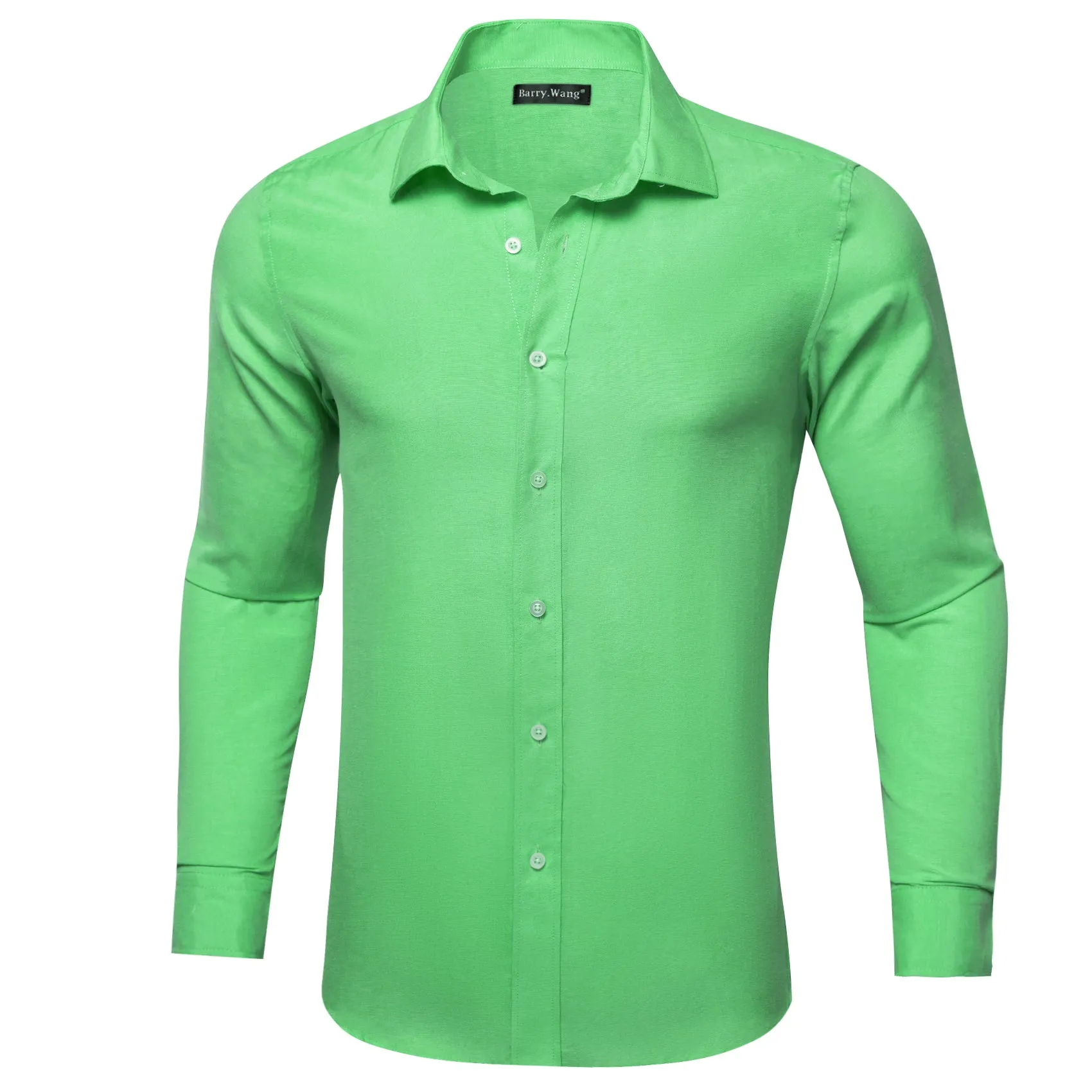 Barry.wang Cobalt Green Solid Men's Shirt sold by Barrywang