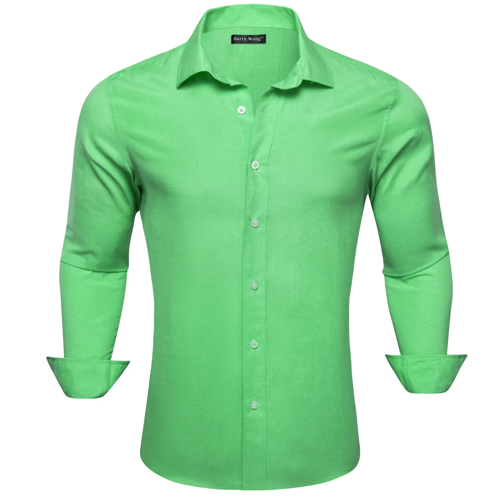 Barry.wang Cobalt Green Solid Men's Shirt sold by Barrywang product image thumbnail 2