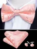 Barry. Wang Pink Paisley Silk Pre Tied Bow Tie Hanky Cufflinks Set sold by Barrywang