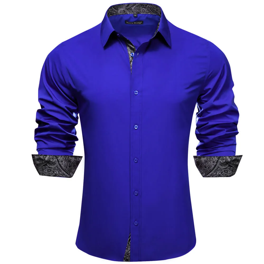 Barry. Wang Button Down Shirt Black Golden Splicing Men's Business Shirt sold by Barrywang product image thumbnail 4