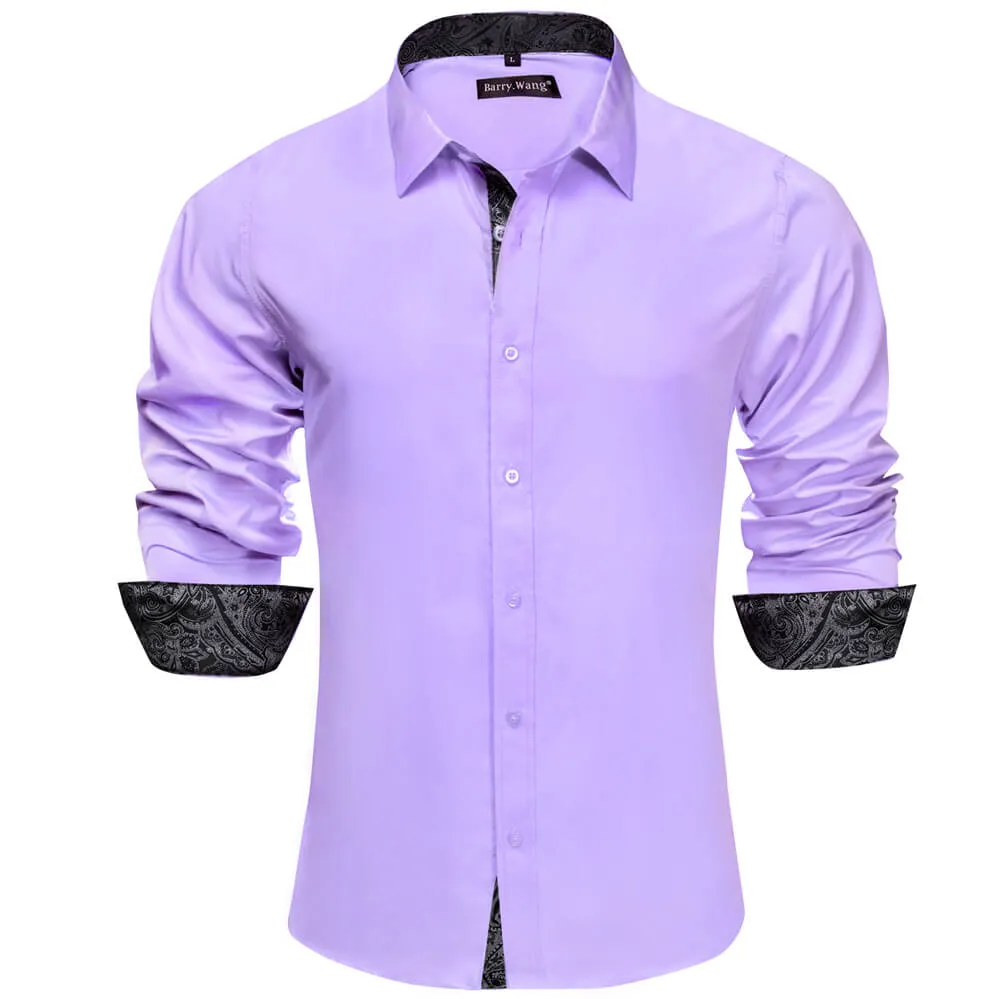 Barry. Wang Button Down Shirt Black Golden Splicing Men's Business Shirt sold by Barrywang product image thumbnail 5