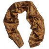 Barry Wang Silk scarf Luxury Gold Black Floral Scarf sold by Barrywang