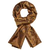 Barry Wang Silk scarf Luxury Gold Black Floral Scarf sold by Barrywang