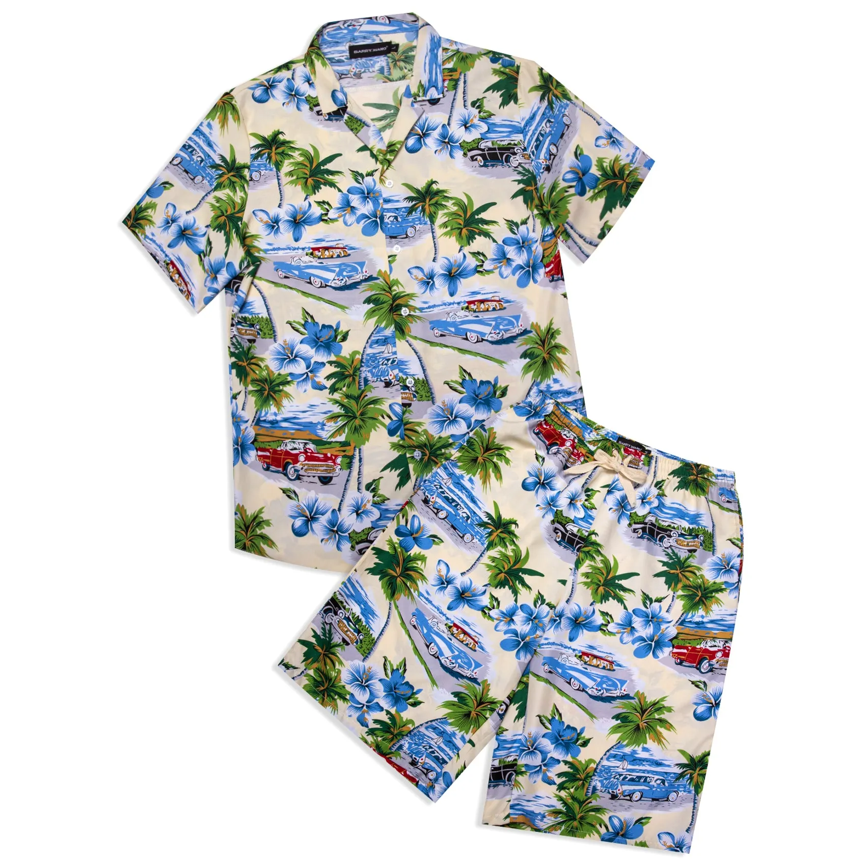 Barry. Wang Shirt Men Pale Green Seaside Floral Short Sleeves Shirt sold by Barrywang product image thumbnail 3