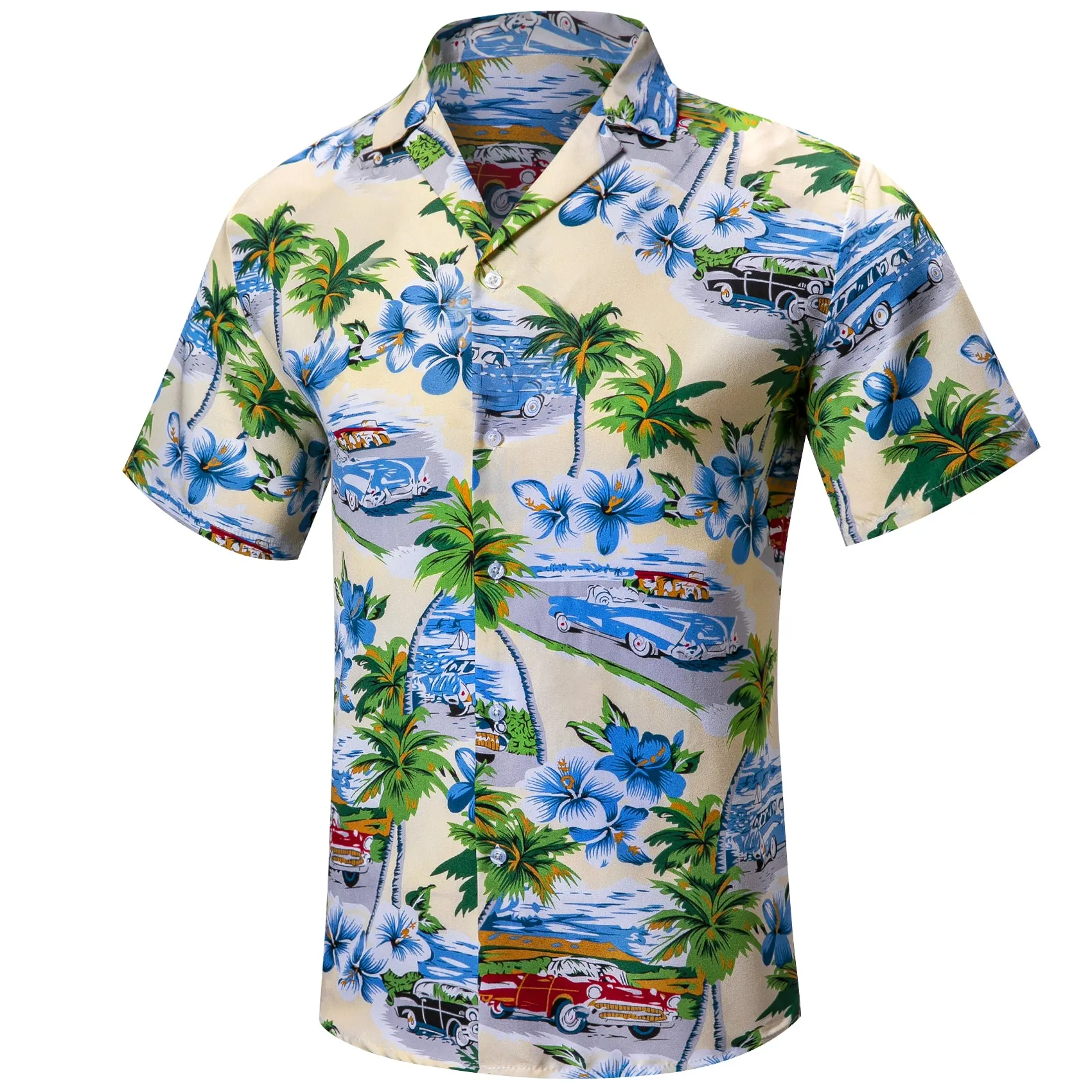 Barry. Wang Shirt Men Pale Green Seaside Floral Short Sleeves Shirt sold by Barrywang product image thumbnail 2