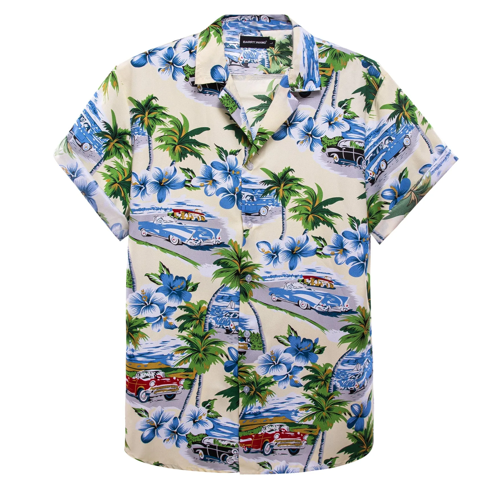Barry. Wang Shirt Men Pale Green Seaside Floral Short Sleeves Shirt sold by Barrywang product image thumbnail 5
