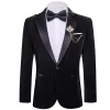 Barry.Wang Men's Suit Classic Black Solid Silk Peak Collar Blazer Suit sold by Barrywang