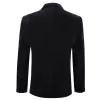 Barry.Wang Men's Suit Classic Black Solid Silk Peak Collar Blazer Suit sold by Barrywang