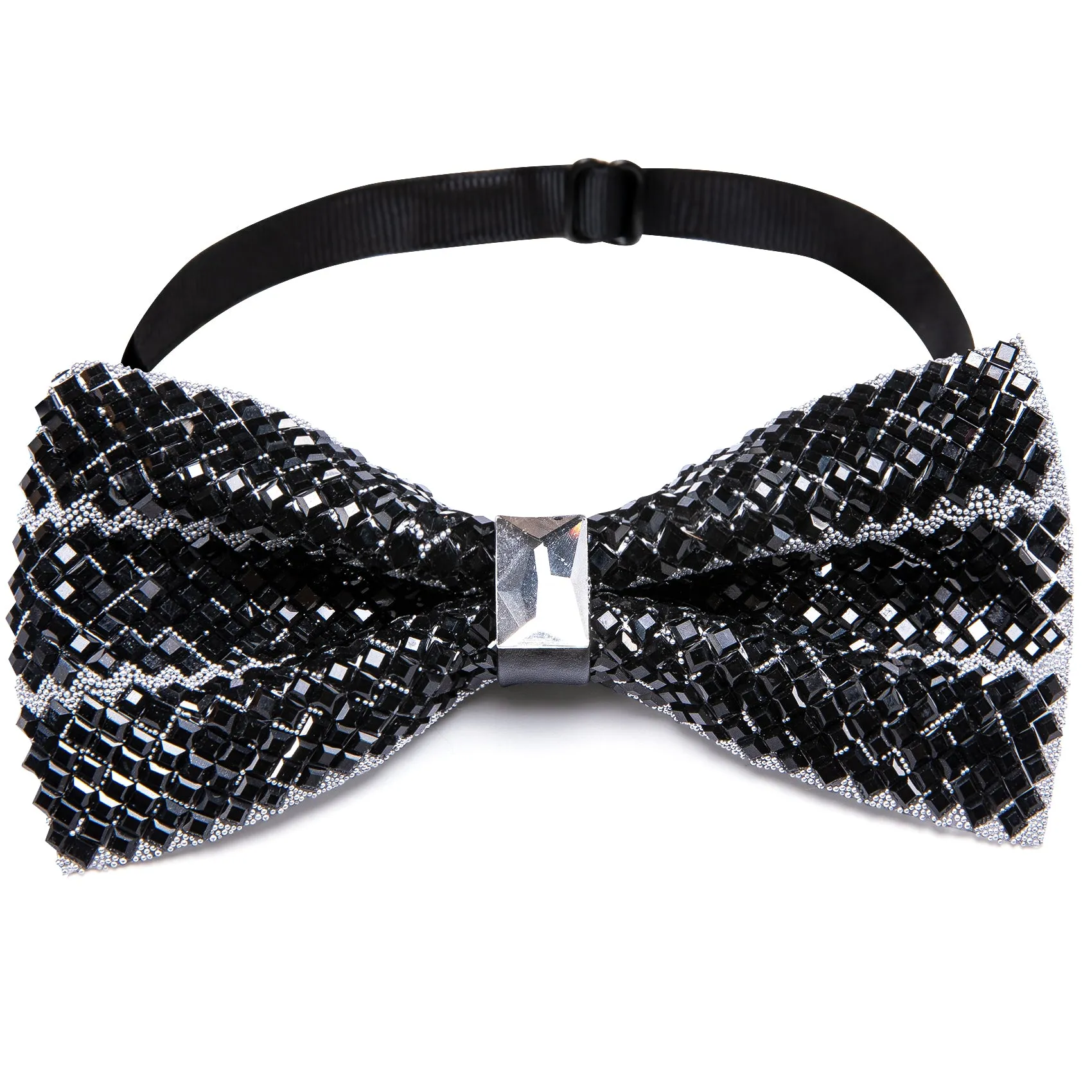 Barry. Wang Shining Black Rhinestones Pre-tied Bowties Fashion For Wedding Party sold by Barrywang product image thumbnail 5