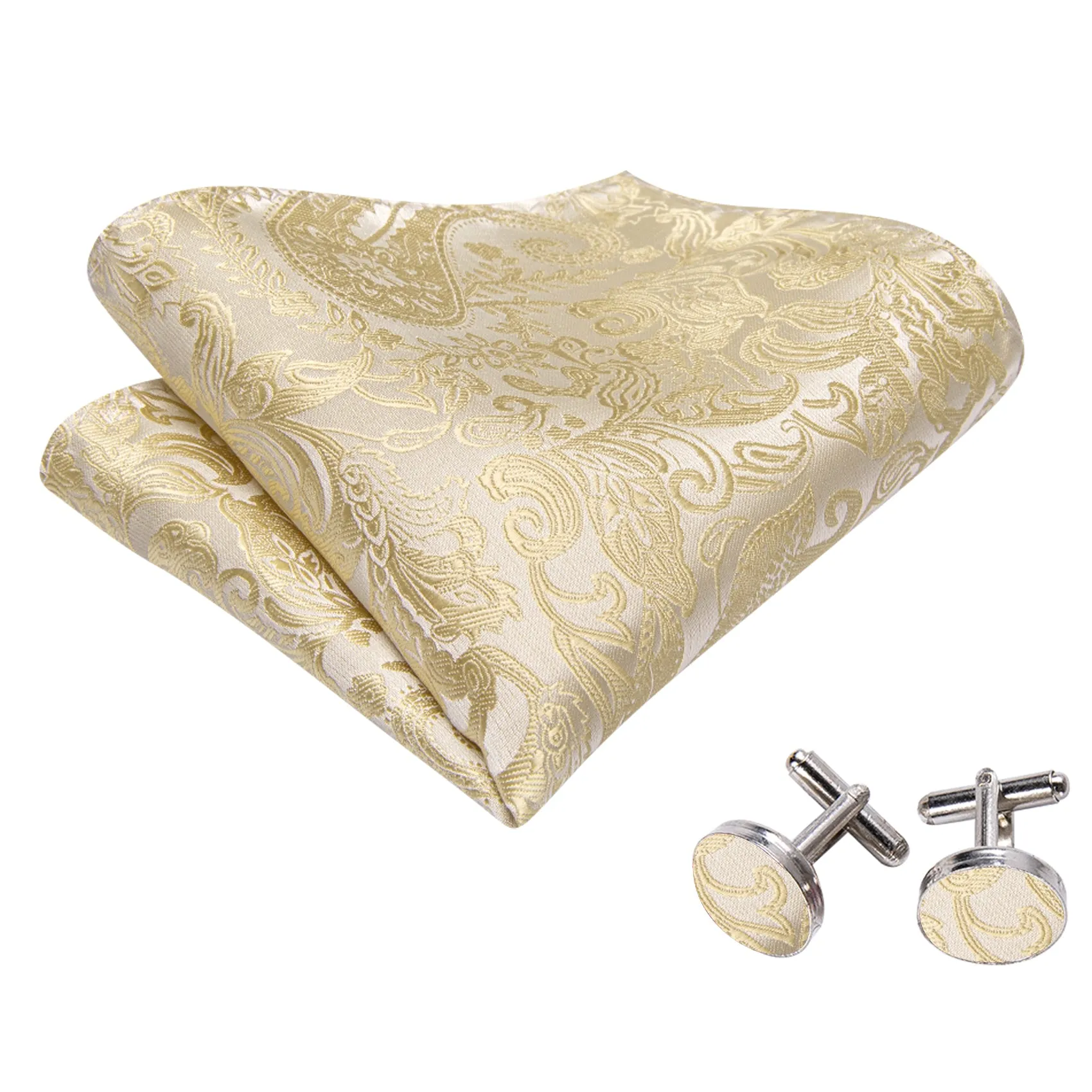 Linen Paisley Silk Bow Tie Hanky Cufflinks Set sold by Barrywang product image thumbnail 3