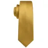 Barry.wang Gold Tie Striped Silk Men's Tie Pocket Square Cufflinks Set sold by Barrywang