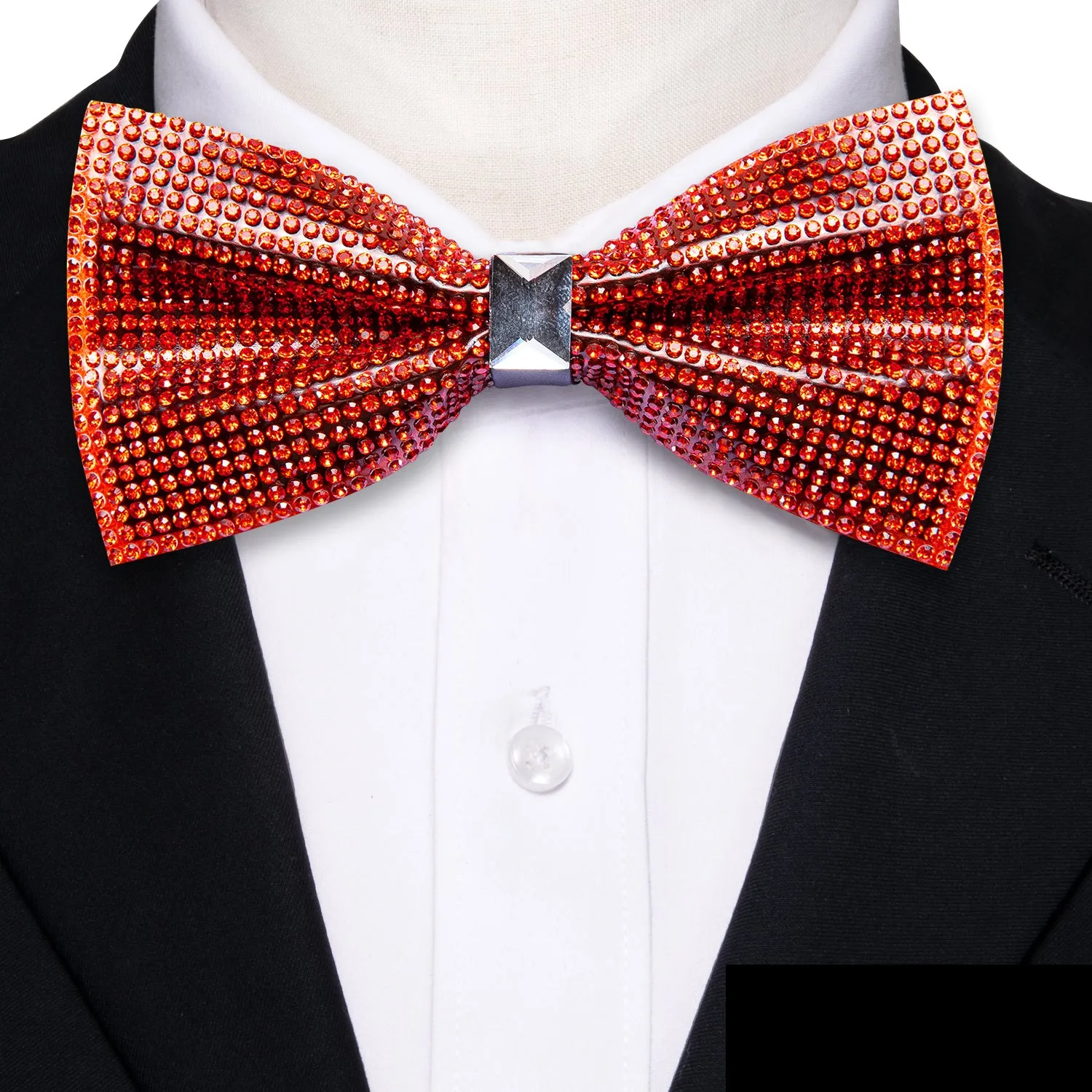 Barry. Wang Shining Red Rhinestones Pre-tied Bowties Fashion For Wedding Party sold by Barrywang product image thumbnail 2