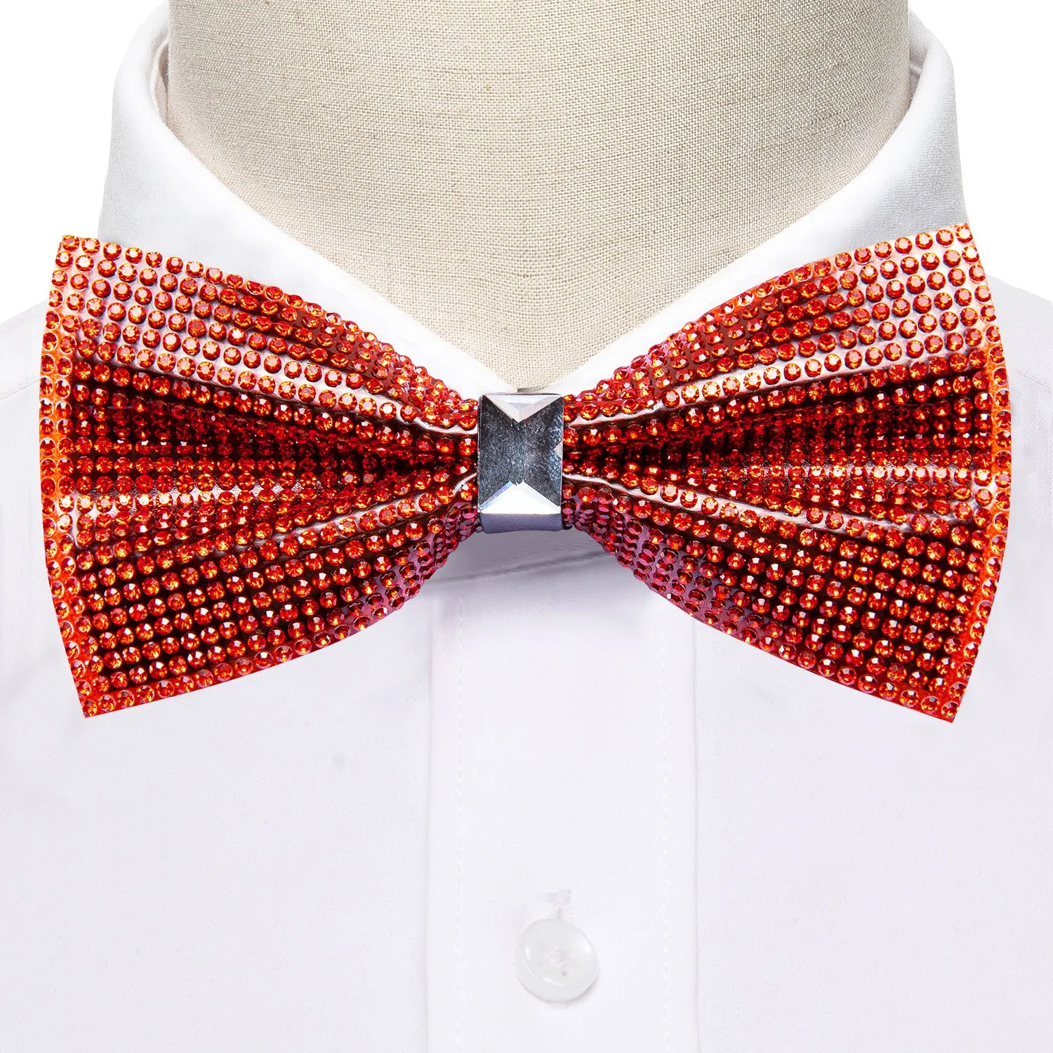 Barry. Wang Shining Red Rhinestones Pre-tied Bowties Fashion For Wedding Party sold by Barrywang