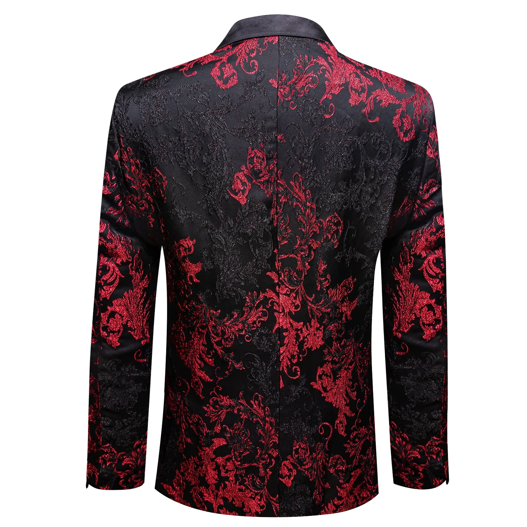 Barry. Wang Notched Collar Suit Men's Red Black Paisley Suit Jacket sold by Barrywang product image thumbnail 4