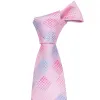 Barry. Wang Pink Plaid Silk Men's Tie Pocket Square Cufflinks Set sold by Barrywang