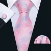 Barry. Wang Pink Plaid Silk Men's Tie Pocket Square Cufflinks Set sold by Barrywang
