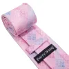 Barry. Wang Pink Plaid Silk Men's Tie Pocket Square Cufflinks Set sold by Barrywang
