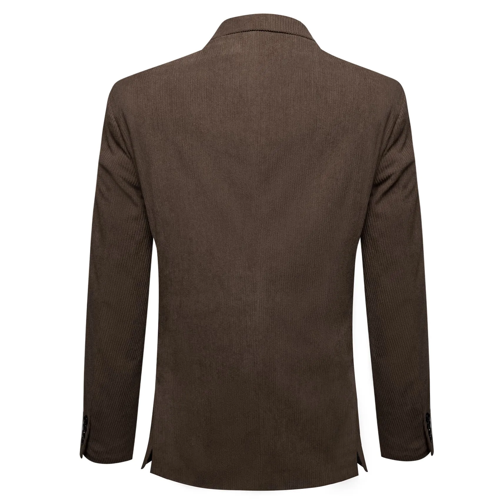Barry Wang Dark Brown Suit Solid Autumn Notched Lapel Corduroy Top sold by Barrywang product image thumbnail 2