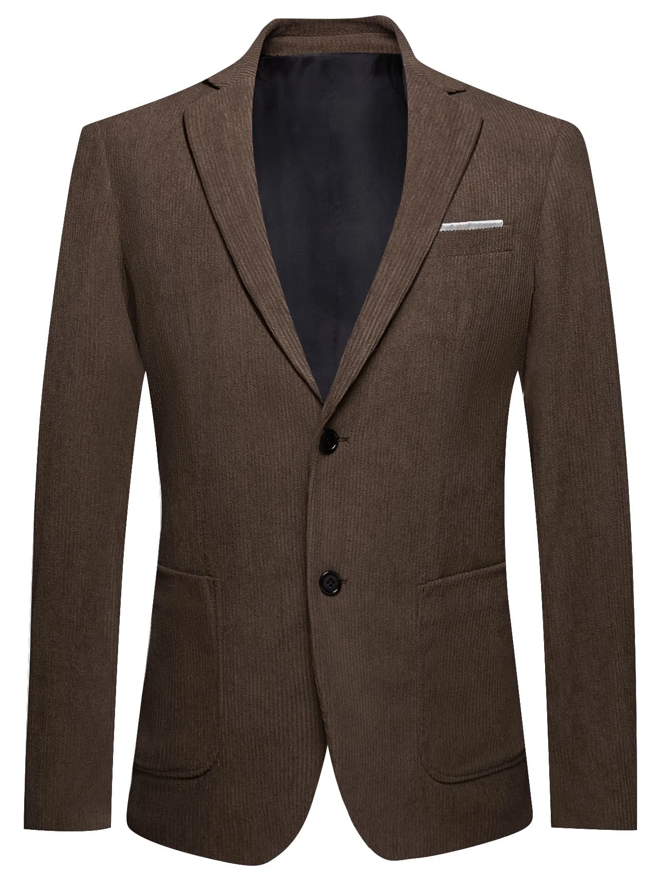 Barry Wang Dark Brown Suit Solid Autumn Notched Lapel Corduroy Top sold by Barrywang product image thumbnail 3