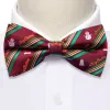Barry Wang Christmas Green Red Xmas Snowman Pre Tied Mens Bow Tie Set sold by Barrywang