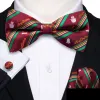 Barry Wang Christmas Green Red Xmas Snowman Pre Tied Mens Bow Tie Set sold by Barrywang
