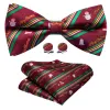 Barry Wang Christmas Green Red Xmas Snowman Pre Tied Mens Bow Tie Set sold by Barrywang