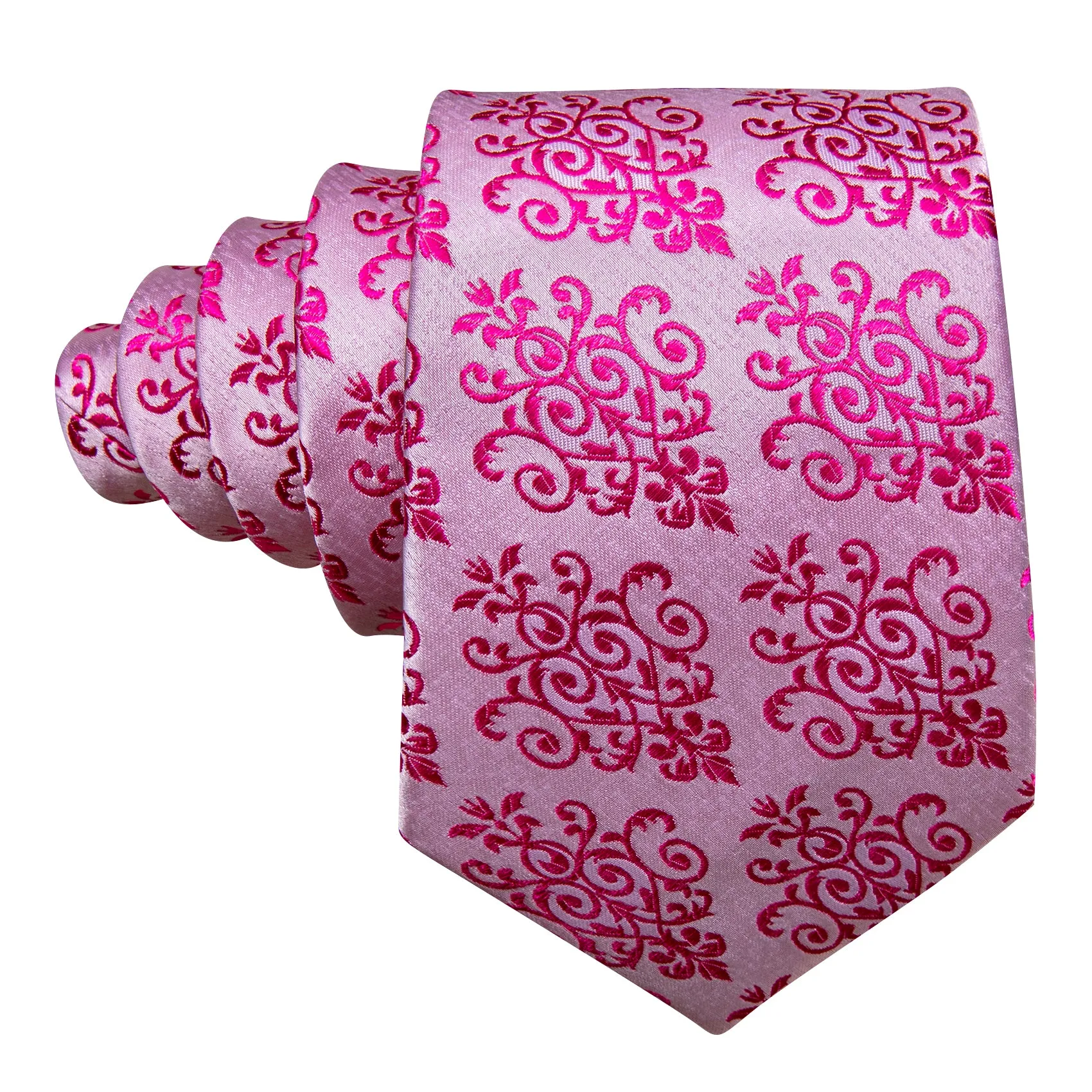 Barry. Wang Pink Necktie Violet Silk Men Tie Handkerchief Cufflinks Set sold by Barrywang product image thumbnail 4