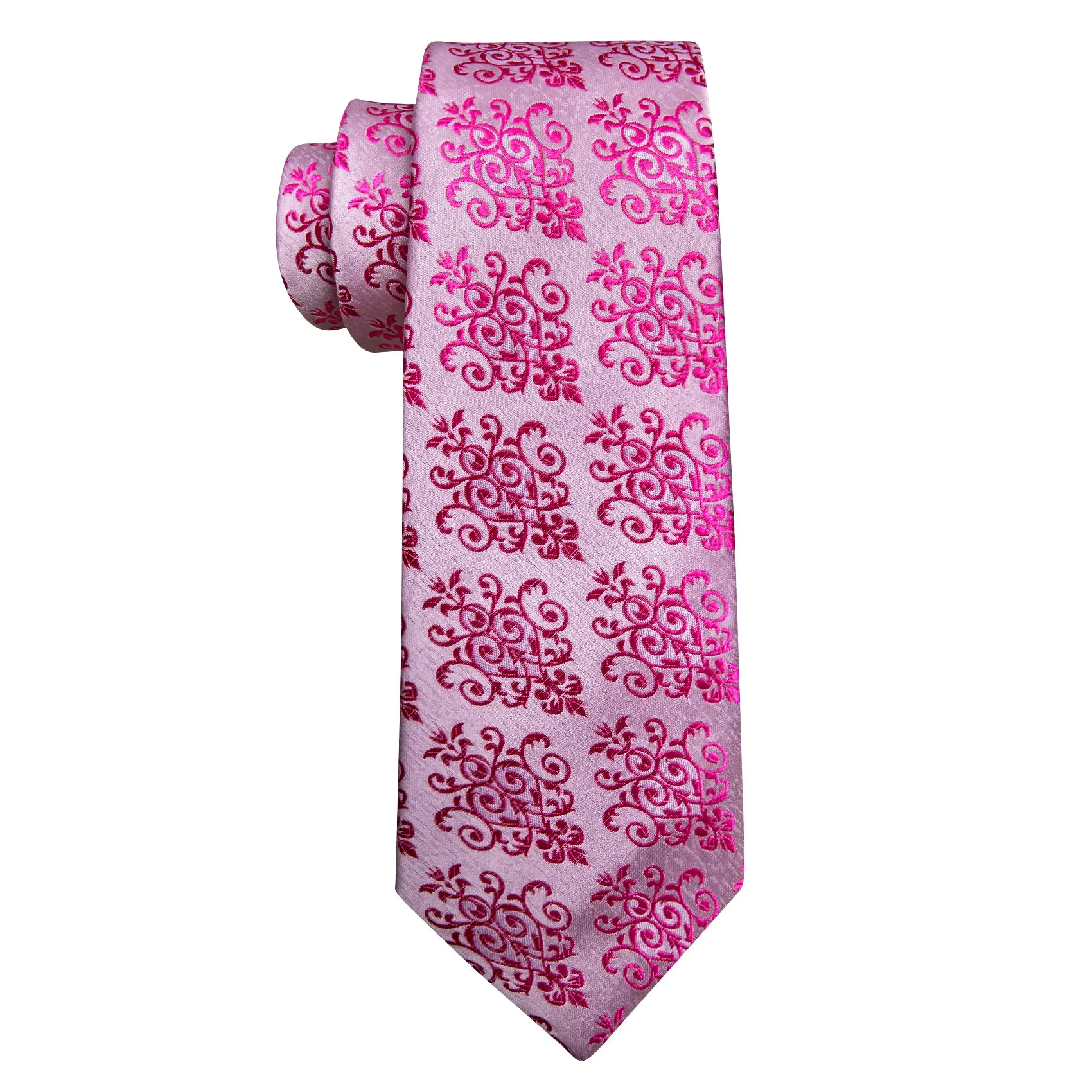 Barry. Wang Pink Necktie Violet Silk Men Tie Handkerchief Cufflinks Set sold by Barrywang product image thumbnail 5