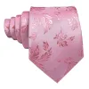 Barry Wang Pink Necktie Floral Jacquard Tie Handkerchief Cufflinks Set sold by Barrywang
