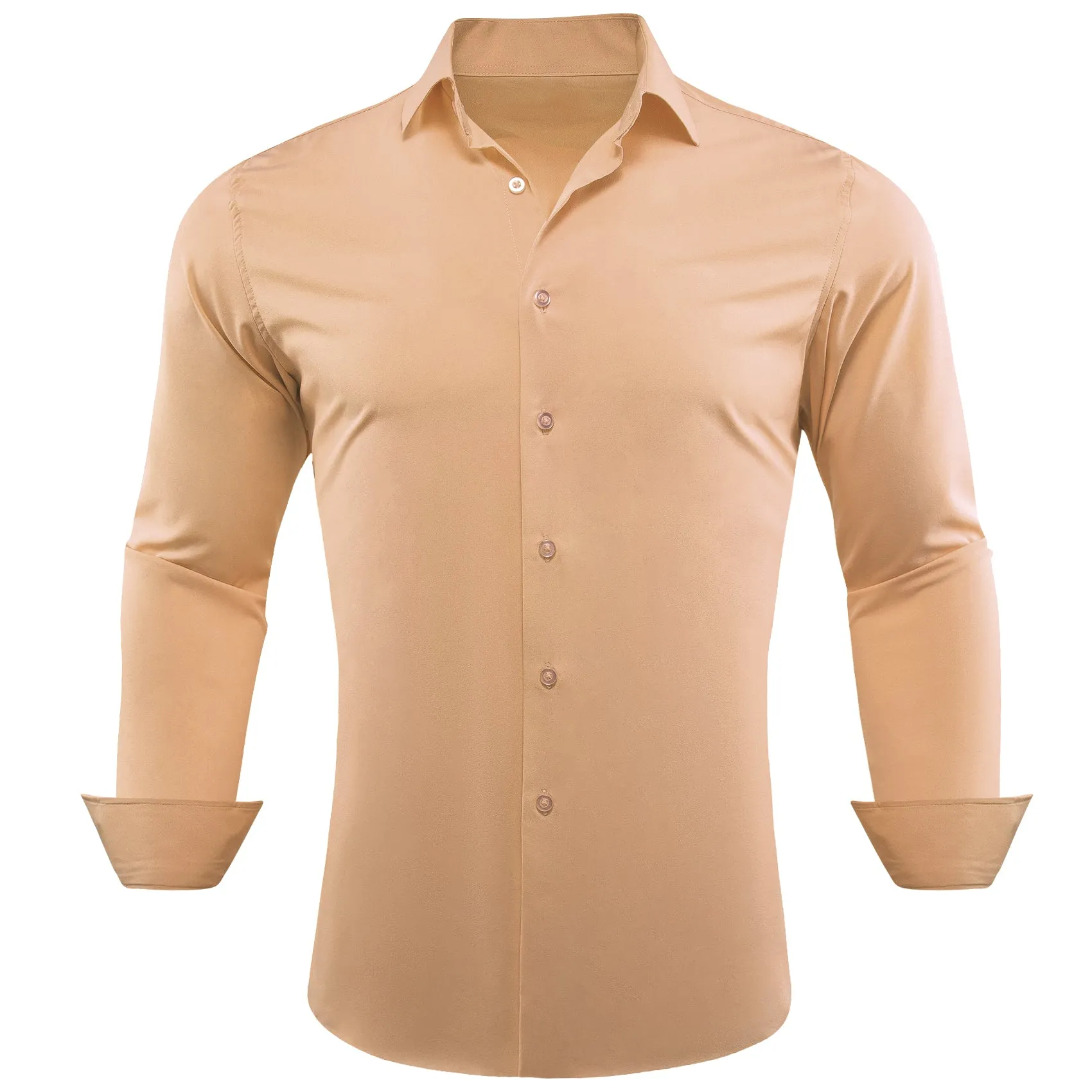 Barry.wang Burlywood Solid Silk Shirt sold by Barrywang product image thumbnail 3