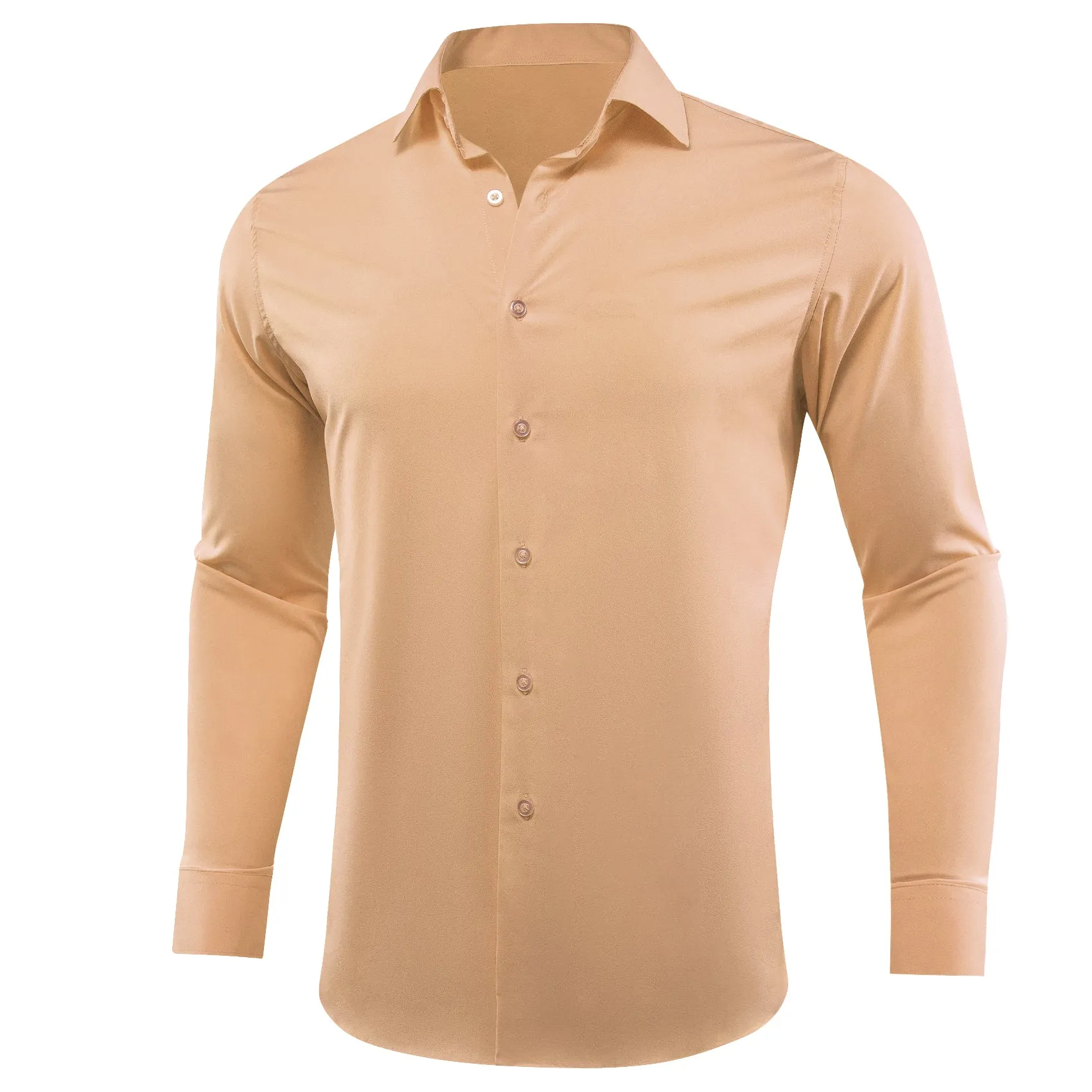 Barry.wang Burlywood Solid Silk Shirt sold by Barrywang product image thumbnail 2